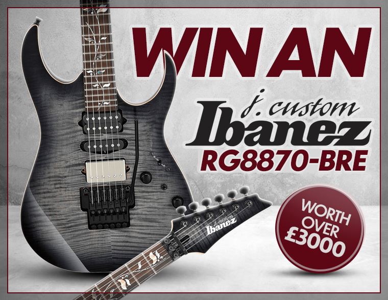Win an Ibanez J Custom Axe Design Lab RG8870 in Black Rutile!